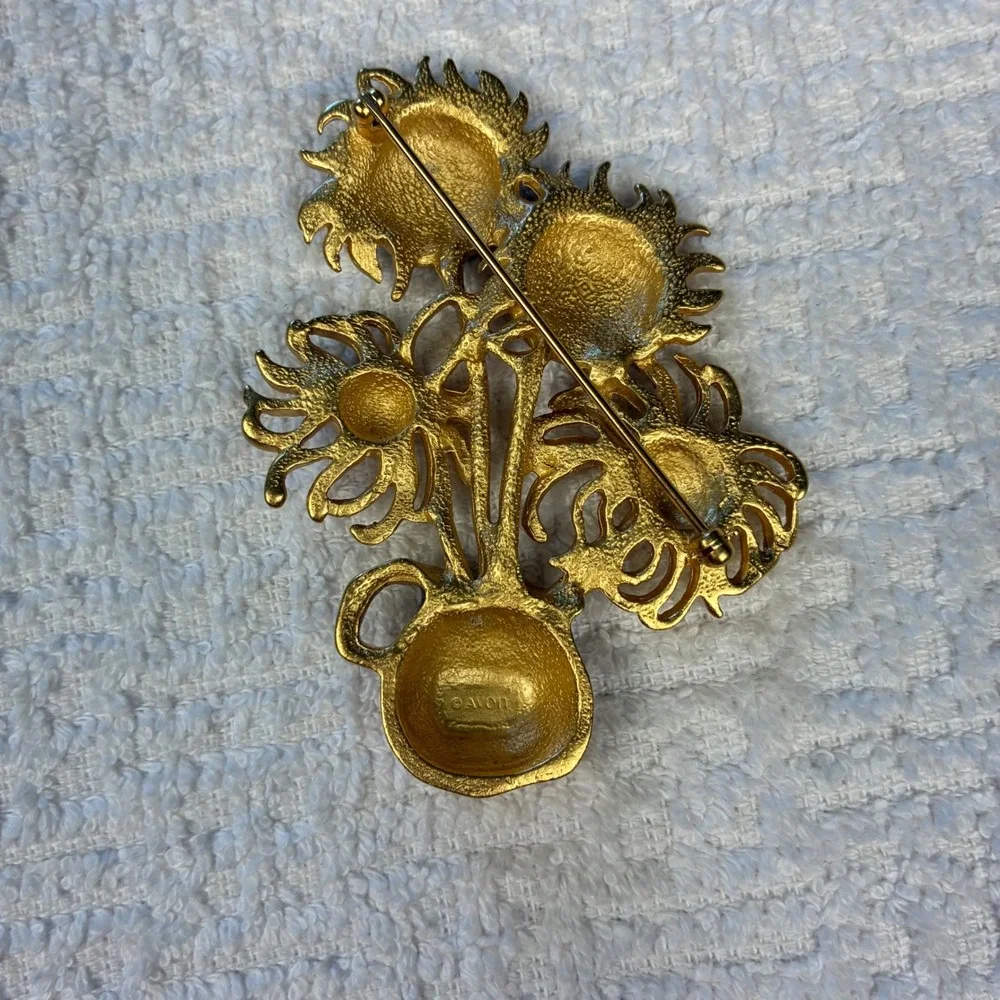 VIntage Yves Saint Laurent for Avon Van Gogh Sunflowers 90s Collection Brooch